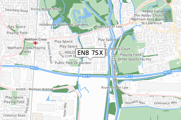 EN8 7SX map - small scale - OS Open Zoomstack (Ordnance Survey)