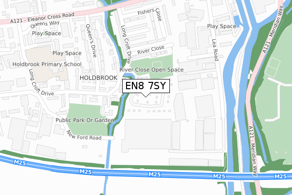 EN8 7SY map - large scale - OS Open Zoomstack (Ordnance Survey)