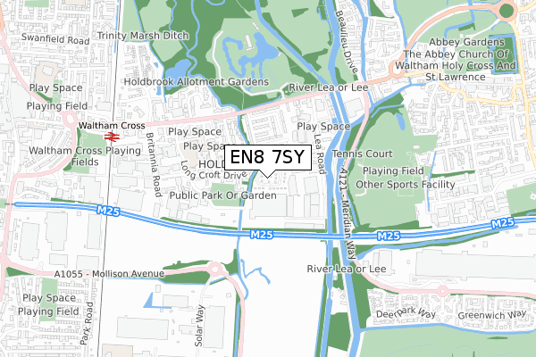 EN8 7SY map - small scale - OS Open Zoomstack (Ordnance Survey)