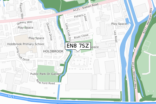 EN8 7SZ map - large scale - OS Open Zoomstack (Ordnance Survey)
