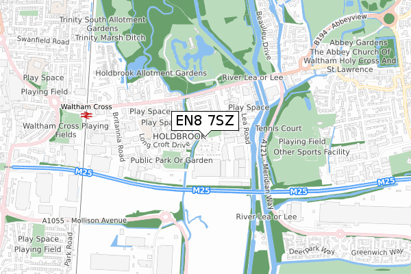 EN8 7SZ map - small scale - OS Open Zoomstack (Ordnance Survey)