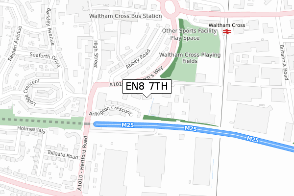 EN8 7TH map - large scale - OS Open Zoomstack (Ordnance Survey)