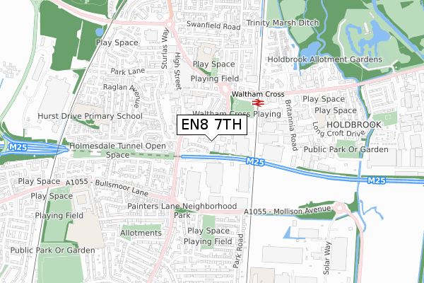 EN8 7TH map - small scale - OS Open Zoomstack (Ordnance Survey)