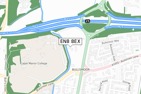 EN8 8EX map - large scale - OS Open Zoomstack (Ordnance Survey)