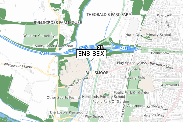 EN8 8EX map - small scale - OS Open Zoomstack (Ordnance Survey)