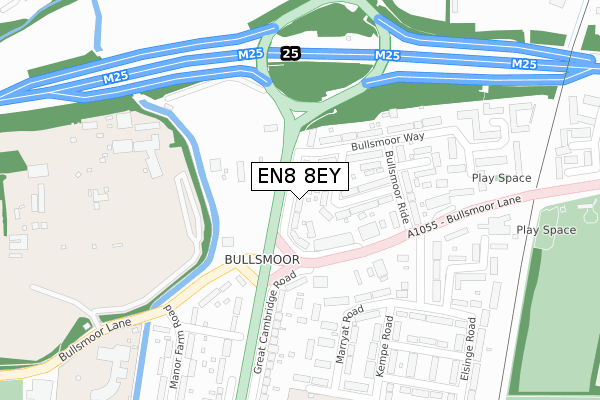 EN8 8EY map - large scale - OS Open Zoomstack (Ordnance Survey)
