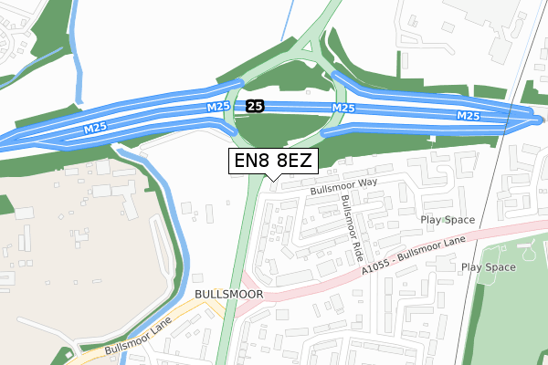 EN8 8EZ map - large scale - OS Open Zoomstack (Ordnance Survey)