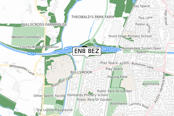 EN8 8EZ map - small scale - OS Open Zoomstack (Ordnance Survey)