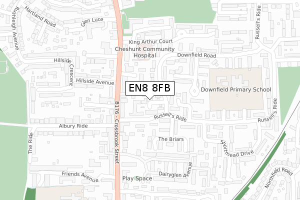 EN8 8FB map - large scale - OS Open Zoomstack (Ordnance Survey)