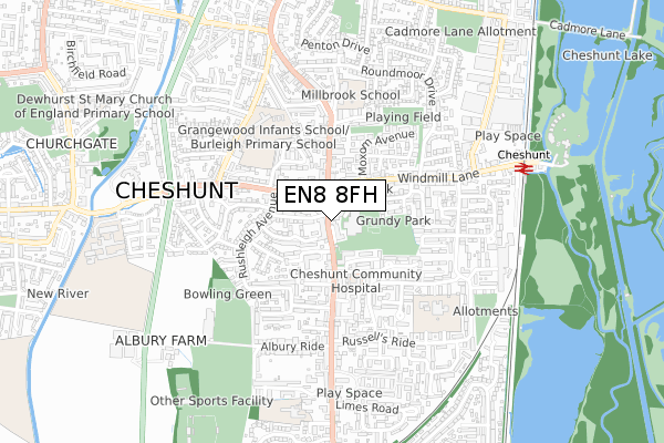 EN8 8FH map - small scale - OS Open Zoomstack (Ordnance Survey) EN8 8FH map - small scale - OS Open Zoomstack (Ordnance Survey)