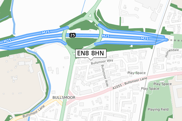 EN8 8HN map - large scale - OS Open Zoomstack (Ordnance Survey)