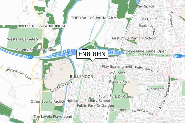 EN8 8HN map - small scale - OS Open Zoomstack (Ordnance Survey)