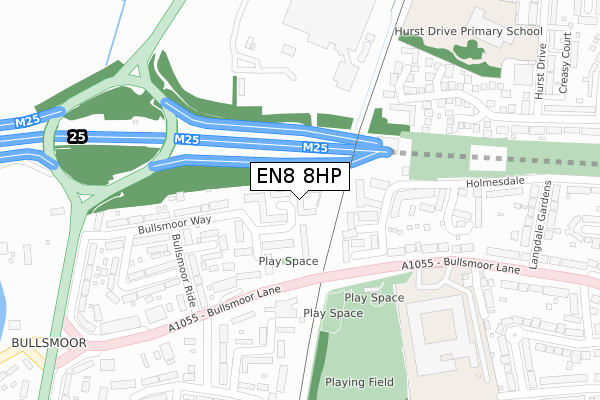 EN8 8HP map - large scale - OS Open Zoomstack (Ordnance Survey)