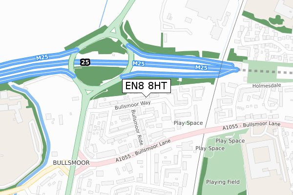 EN8 8HT map - large scale - OS Open Zoomstack (Ordnance Survey)