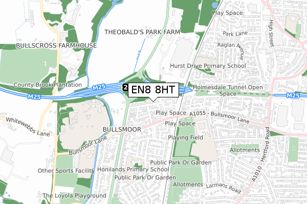 EN8 8HT map - small scale - OS Open Zoomstack (Ordnance Survey)