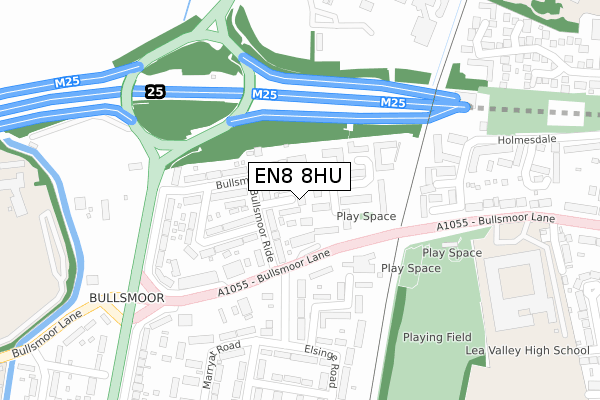 EN8 8HU map - large scale - OS Open Zoomstack (Ordnance Survey)