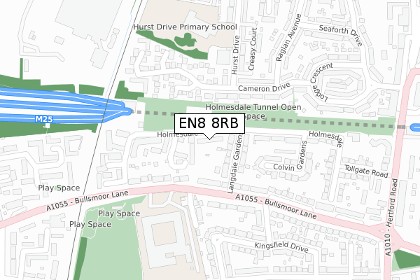 EN8 8RB map - large scale - OS Open Zoomstack (Ordnance Survey)