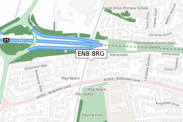 EN8 8RG map - large scale - OS Open Zoomstack (Ordnance Survey)