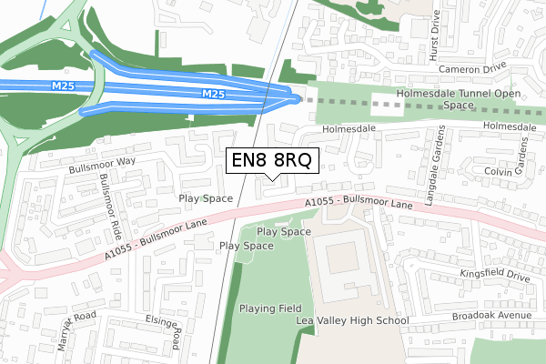 EN8 8RQ map - large scale - OS Open Zoomstack (Ordnance Survey)