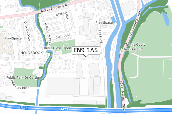 EN9 1AS map - large scale - OS Open Zoomstack (Ordnance Survey)