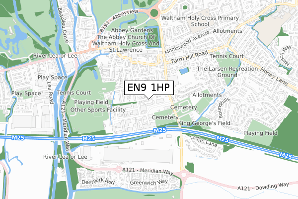 EN9 1HP map - small scale - OS Open Zoomstack (Ordnance Survey)