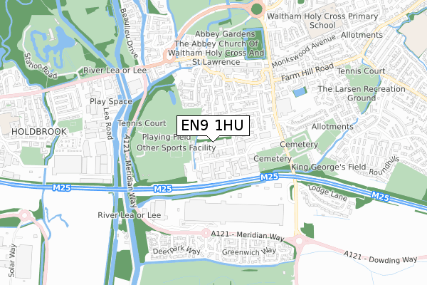 EN9 1HU map - small scale - OS Open Zoomstack (Ordnance Survey)