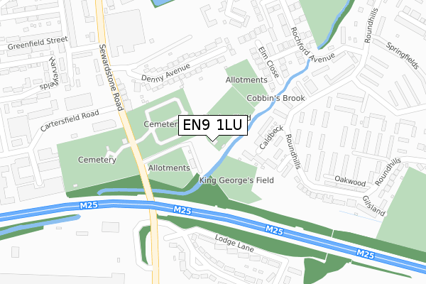 EN9 1LU map - large scale - OS Open Zoomstack (Ordnance Survey)