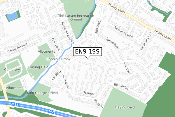 EN9 1SS map - large scale - OS Open Zoomstack (Ordnance Survey)