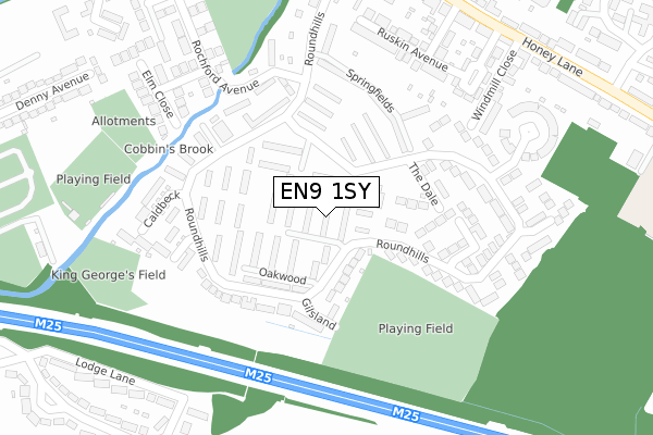EN9 1SY map - large scale - OS Open Zoomstack (Ordnance Survey)
