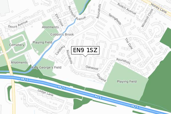EN9 1SZ map - large scale - OS Open Zoomstack (Ordnance Survey)