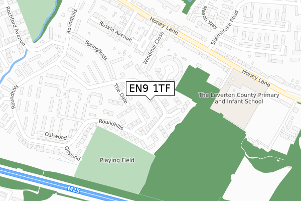 EN9 1TF map - large scale - OS Open Zoomstack (Ordnance Survey)