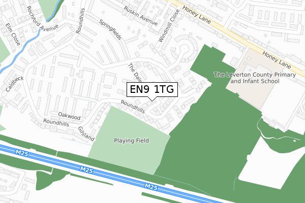 EN9 1TG map - large scale - OS Open Zoomstack (Ordnance Survey)