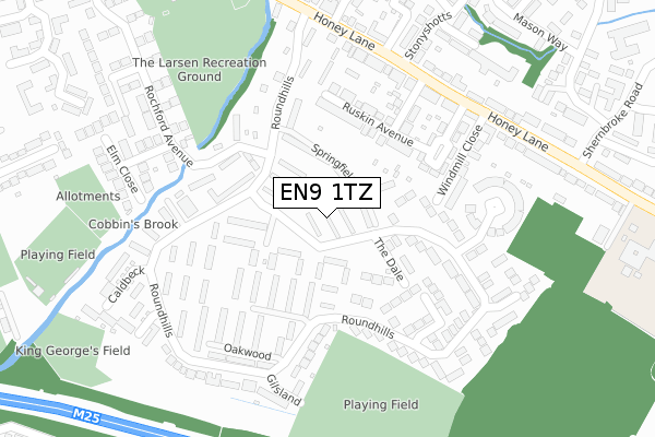 EN9 1TZ map - large scale - OS Open Zoomstack (Ordnance Survey)