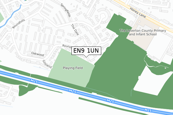 EN9 1UN map - large scale - OS Open Zoomstack (Ordnance Survey)