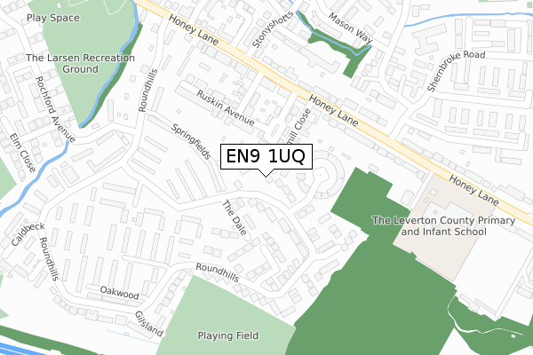 EN9 1UQ map - large scale - OS Open Zoomstack (Ordnance Survey)
