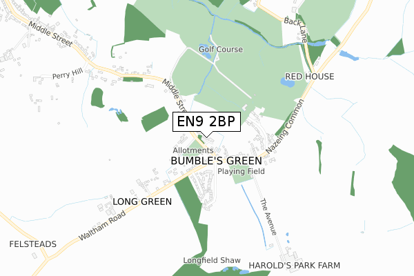 EN9 2BP map - small scale - OS Open Zoomstack (Ordnance Survey)