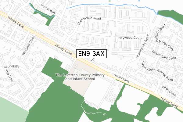 EN9 3AX map - large scale - OS Open Zoomstack (Ordnance Survey)