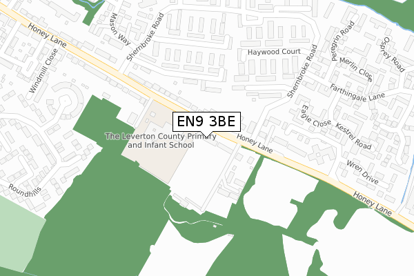 EN9 3BE map - large scale - OS Open Zoomstack (Ordnance Survey)