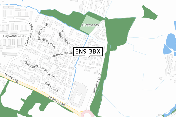 EN9 3BX map - large scale - OS Open Zoomstack (Ordnance Survey)