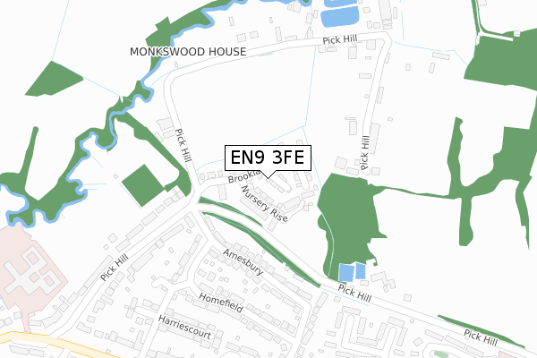 EN9 3FE map - large scale - OS Open Zoomstack (Ordnance Survey)