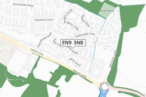 EN9 3NB map - large scale - OS Open Zoomstack (Ordnance Survey)