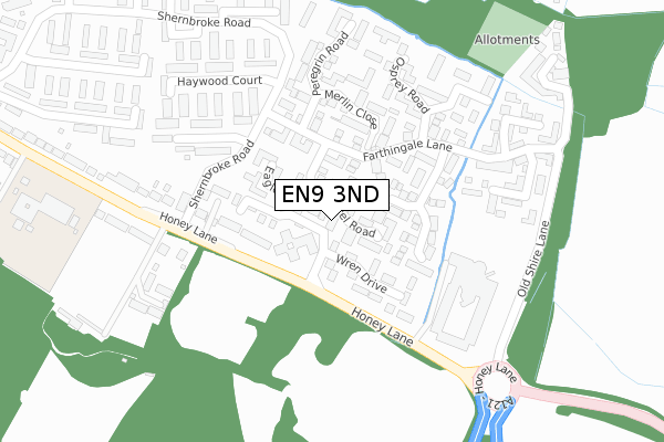 EN9 3ND map - large scale - OS Open Zoomstack (Ordnance Survey)