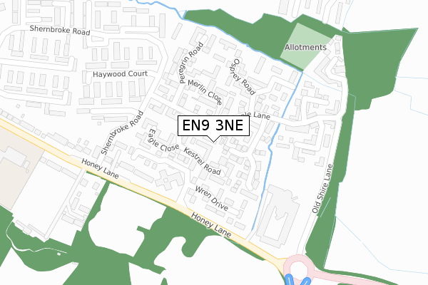EN9 3NE map - large scale - OS Open Zoomstack (Ordnance Survey)