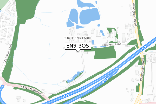 EN9 3QS map - large scale - OS Open Zoomstack (Ordnance Survey)