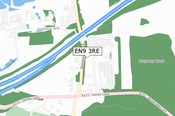 EN9 3RE map - large scale - OS Open Zoomstack (Ordnance Survey)