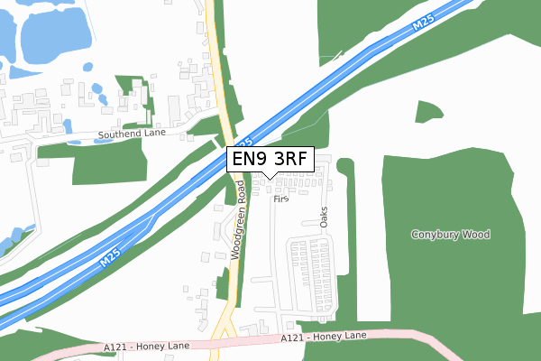 EN9 3RF map - large scale - OS Open Zoomstack (Ordnance Survey)