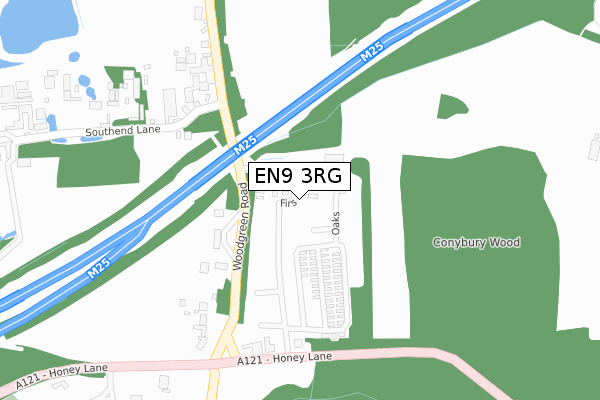 EN9 3RG map - large scale - OS Open Zoomstack (Ordnance Survey)