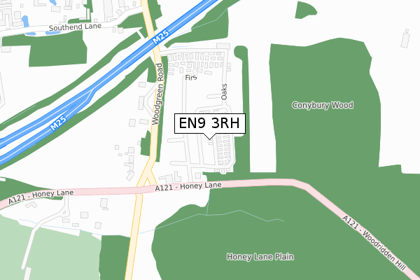 EN9 3RH map - large scale - OS Open Zoomstack (Ordnance Survey)