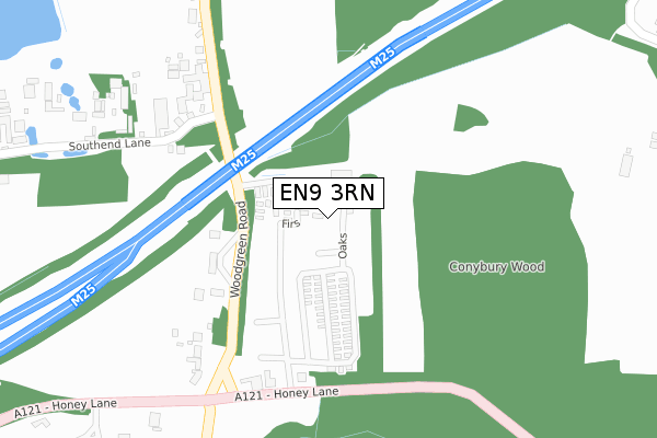 EN9 3RN map - large scale - OS Open Zoomstack (Ordnance Survey)