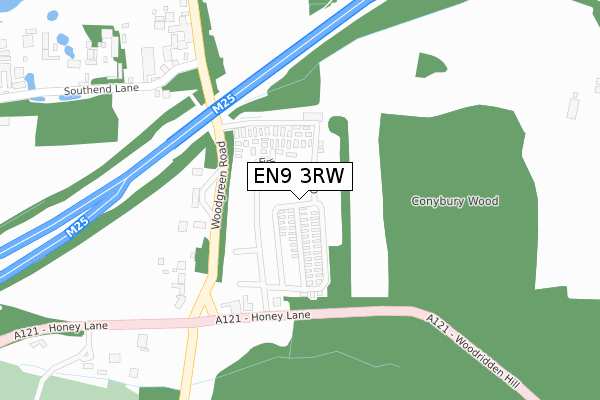 EN9 3RW map - large scale - OS Open Zoomstack (Ordnance Survey)